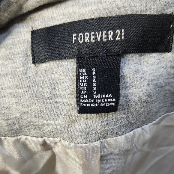 Forever 21 Heather Gray Knit Blazer – Ruched Sleeve – Size S - Picture 7 of 8